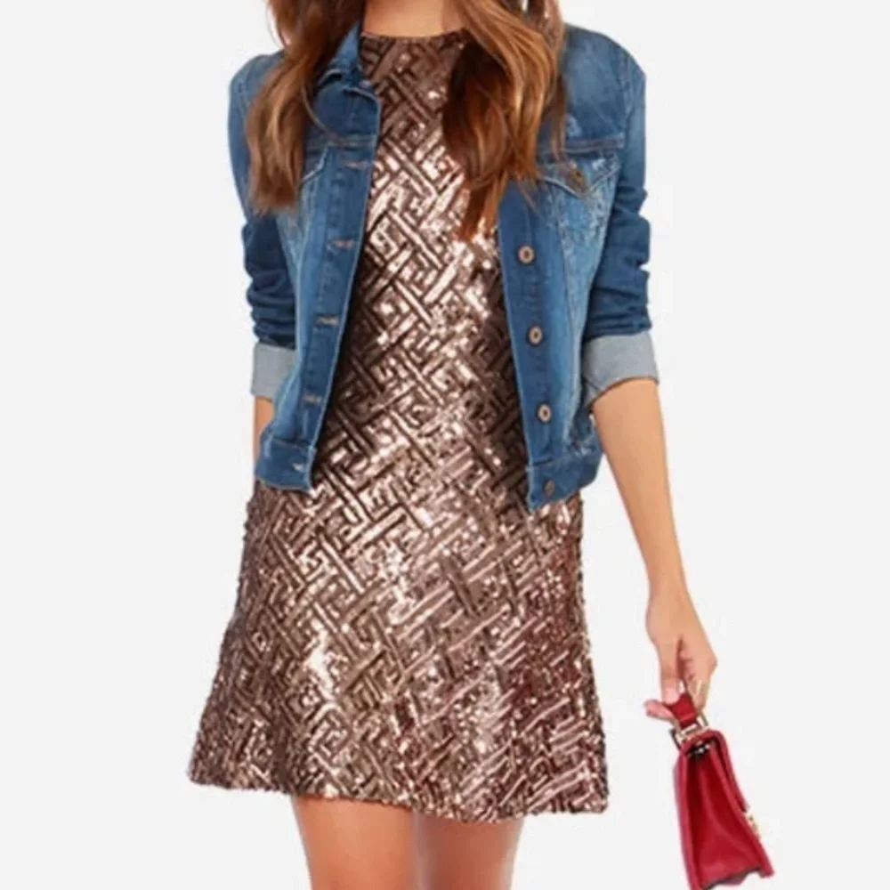 Dress the Population Mia Bronze Sequin Dress Size XS - Picture 2 of 12